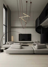 Load image into Gallery viewer, Parabola Belt Pendant | INSPIRA LIFESTYLES - Modern Minimalist Belt Pendant Lamp for high ceilings, Glass Tube Pendant Light, Creative LED Lighting Fixture, Living Room Pendant Light, Duplex Villa Pendant Lamp, Staircase Lighting Pendant, Minimalist Glass Tube Lamp, Contemporary LED Pendant Light, Elegant Belt Pendant Lamp, Stylish Modern Lighting, High-End Glass Pendant Light, Modern Living Room Illumination, Chic Duplex Villa Lamp, leather pendant light, industrial modern lighting