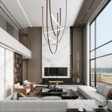 Load image into Gallery viewer, Parabola Belt Pendant | INSPIRA LIFESTYLES - Modern Minimalist Belt Pendant Lamp for high ceilings, Glass Tube Pendant Light, Creative LED Lighting Fixture, Living Room Pendant Light, Duplex Villa Pendant Lamp, Staircase Lighting Pendant, Minimalist Glass Tube Lamp, Contemporary LED Pendant Light, Elegant Belt Pendant Lamp, Stylish Modern Lighting, High-End Glass Pendant Light, Modern Living Room Illumination, Chic Duplex Villa Lamp, leather pendant light, industrial modern lighting