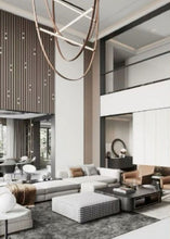 Load image into Gallery viewer, Parabola Belt Pendant | INSPIRA LIFESTYLES - Modern Minimalist Belt Pendant Lamp for high ceilings, Glass Tube Pendant Light, Creative LED Lighting Fixture, Living Room Pendant Light, Duplex Villa Pendant Lamp, Staircase Lighting Pendant, Minimalist Glass Tube Lamp, Contemporary LED Pendant Light, Elegant Belt Pendant Lamp, Stylish Modern Lighting, High-End Glass Pendant Light, Modern Living Room Illumination, Chic Duplex Villa Lamp, leather pendant light, industrial modern lighting