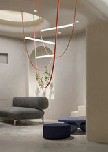Load image into Gallery viewer, Parabola Belt Pendant | INSPIRA LIFESTYLES - Modern Minimalist Belt Pendant Lamp for high ceilings, Glass Tube Pendant Light, Creative LED Lighting Fixture, Living Room Pendant Light, Duplex Villa Pendant Lamp, Staircase Lighting Pendant, Minimalist Glass Tube Lamp, Contemporary LED Pendant Light, Elegant Belt Pendant Lamp, Stylish Modern Lighting, High-End Glass Pendant Light, Modern Living Room Illumination, Chic Duplex Villa Lamp, leather pendant light, industrial modern lighting