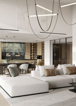 Load image into Gallery viewer, Parabola Belt Pendant | INSPIRA LIFESTYLES - Modern Minimalist Belt Pendant Lamp for high ceilings, Glass Tube Pendant Light, Creative LED Lighting Fixture, Living Room Pendant Light, Duplex Villa Pendant Lamp, Staircase Lighting Pendant, Minimalist Glass Tube Lamp, Contemporary LED Pendant Light, Elegant Belt Pendant Lamp, Stylish Modern Lighting, High-End Glass Pendant Light, Modern Living Room Illumination, Chic Duplex Villa Lamp, leather pendant light, industrial modern lighting