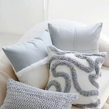Load image into Gallery viewer, INSPIRA LIFESTYLES | Polar Woven Pillows, WOVEN PILLOW, THROW PILLOW, SOFA PILLOW, PILLOW, LUXURY PILLOW, EMBROIDERED PILLOW, DECORATIVE PILLOW, COTTON PILLOW, MODERN PILLOW, BLUE SILVER PILLOW, CHAIR PILLOW, BED PILLOW, ACCENT PILLOW