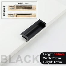 Load image into Gallery viewer, INSPIRA LIFESTYLES - Quo Recessed Pull Handles. SLIDING DOOR HARDWARE, HIDDEN HANDLES, RECESSED HANDLES, CABINET HARDWARE, DOOR PULLS, DRAWER PULLS, FURNITURE HANDLES, BARN DOOR HARDWARE, WARDROBE HARDWARE, BATHROOM HARDWARE, KITCHEN HARDWARE