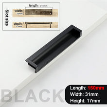 Load image into Gallery viewer, INSPIRA LIFESTYLES - Quo Recessed Pull Handles. SLIDING DOOR HARDWARE, HIDDEN HANDLES, RECESSED HANDLES, CABINET HARDWARE, DOOR PULLS, DRAWER PULLS, FURNITURE HANDLES, BARN DOOR HARDWARE, WARDROBE HARDWARE, BATHROOM HARDWARE, KITCHEN HARDWARE