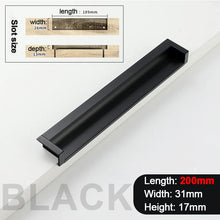 Load image into Gallery viewer, INSPIRA LIFESTYLES - Quo Recessed Pull Handles. SLIDING DOOR HARDWARE, HIDDEN HANDLES, RECESSED HANDLES, CABINET HARDWARE, DOOR PULLS, DRAWER PULLS, FURNITURE HANDLES, BARN DOOR HARDWARE, WARDROBE HARDWARE, BATHROOM HARDWARE, KITCHEN HARDWARE