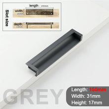 Load image into Gallery viewer, INSPIRA LIFESTYLES - Quo Recessed Pull Handles. SLIDING DOOR HARDWARE, HIDDEN HANDLES, RECESSED HANDLES, CABINET HARDWARE, DOOR PULLS, DRAWER PULLS, FURNITURE HANDLES, BARN DOOR HARDWARE, WARDROBE HARDWARE, BATHROOM HARDWARE, KITCHEN HARDWARE