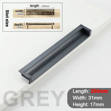 Load image into Gallery viewer, INSPIRA LIFESTYLES - Quo Recessed Pull Handles. SLIDING DOOR HARDWARE, HIDDEN HANDLES, RECESSED HANDLES, CABINET HARDWARE, DOOR PULLS, DRAWER PULLS, FURNITURE HANDLES, BARN DOOR HARDWARE, WARDROBE HARDWARE, BATHROOM HARDWARE, KITCHEN HARDWARE