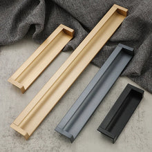 Load image into Gallery viewer, INSPIRA LIFESTYLES - Quo Recessed Pull Handles. SLIDING DOOR HARDWARE, HIDDEN HANDLES, RECESSED HANDLES, CABINET HARDWARE, DOOR PULLS, DRAWER PULLS, FURNITURE HANDLES, BARN DOOR HARDWARE, WARDROBE HARDWARE, BATHROOM HARDWARE, KITCHEN HARDWARE