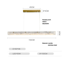 Load image into Gallery viewer, Inspira Lifestyles - White marble linear LED modern chandelier pendant light - 150cm