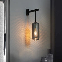Load image into Gallery viewer, INSPIRA LIFESTYLES - Modern Black Wall Lights, Glass Lampshade Wall Light, Bedroom Decor Lighting, Study Wall Lamp, Hotel Aisle Lighting, Restaurant Wall Light, Staircase Wall Lamp, Art Wall Lighting, Contemporary Wall Light, Sleek Black Wall Fixtures, Elegant Glass Wall Light, Stylish Aisle Lighting
