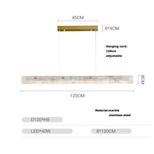 Load image into Gallery viewer, Inspira Lifestyles - White marble linear LED modern chandelier pendant light - 120cm