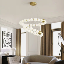 Load image into Gallery viewer, INSPIRA LIFESTYLES - Contemporary Long LED Chandelier, Modern LED Chandelier Light, Elegant Long Pendant Light, Sleek LED Chandelier, Stylish White Ball Chandelier, Contemporary Lighting Fixture, LED Living Room Chandelier, Dining Room LED Light, Bedroom Long Chandelier, Sophisticated LED Illumination, Modern Home Chandelier, Energy-Efficient LED Light
