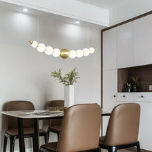 Load image into Gallery viewer, INSPIRA LIFESTYLES - Contemporary Long LED Chandelier, Modern LED Chandelier Light, Elegant Long Pendant Light, Sleek LED Chandelier, Stylish White Ball Chandelier, Contemporary Lighting Fixture, LED Living Room Chandelier, Dining Room LED Light, Bedroom Long Chandelier, Sophisticated LED Illumination, Modern Home Chandelier, Energy-Efficient LED Light