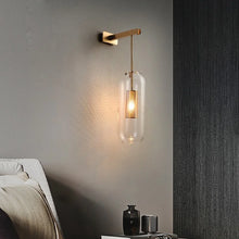 Load image into Gallery viewer, INSPIRA LIFESTYLES - Modern Black Wall Lights, Glass Lampshade Wall Light, Bedroom Decor Lighting, Study Wall Lamp, Hotel Aisle Lighting, Restaurant Wall Light, Staircase Wall Lamp, Art Wall Lighting, Contemporary Wall Light, Sleek Black Wall Fixtures, Elegant Glass Wall Light, Stylish Aisle Lighting