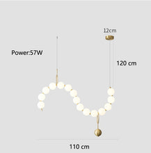 Load image into Gallery viewer, INSPIRA LIFESTYLES - Contemporary Long LED Chandelier, Modern LED Chandelier Light, Elegant Long Pendant Light, Sleek LED Chandelier, Stylish White Ball Chandelier, Contemporary Lighting Fixture, LED Living Room Chandelier, Dining Room LED Light, Bedroom Long Chandelier, Sophisticated LED Illumination, Modern Home Chandelier, Energy-Efficient LED Light