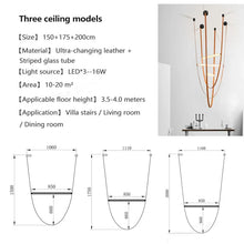 Load image into Gallery viewer, Parabola Belt Pendant | INSPIRA LIFESTYLES - Modern Minimalist Belt Pendant Lamp for high ceilings, Glass Tube Pendant Light, Creative LED Lighting Fixture, Living Room Pendant Light, Duplex Villa Pendant Lamp, Staircase Lighting Pendant, Minimalist Glass Tube Lamp, Contemporary LED Pendant Light, Elegant Belt Pendant Lamp, Stylish Modern Lighting, High-End Glass Pendant Light, Modern Living Room Illumination, Chic Duplex Villa Lamp, leather pendant light, industrial modern lighting