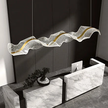 Load image into Gallery viewer, INSPIRA LIFESTYLES - Wave Modern Chandelier Wave Modern Chandelier, modern chandelier, wave chandelier, contemporary lighting, ceiling light fixture, designer chandelier, wave design light, home decor lighting, living room chandelier, dining room chandelier