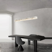 Load image into Gallery viewer, Inspira Lifestyles - White marble linear LED modern chandelier pendant light