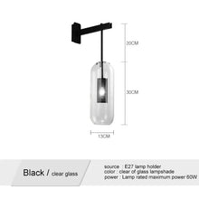 Load image into Gallery viewer, INSPIRA LIFESTYLES - Modern Black Wall Lights, Glass Lampshade Wall Light, Bedroom Decor Lighting, Study Wall Lamp, Hotel Aisle Lighting, Restaurant Wall Light, Staircase Wall Lamp, Art Wall Lighting, Contemporary Wall Light, Sleek Black Wall Fixtures, Elegant Glass Wall Light, Stylish Aisle Lighting