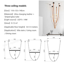 Load image into Gallery viewer, Parabola Belt Pendant | INSPIRA LIFESTYLES - Modern Minimalist Belt Pendant Lamp for high ceilings, Glass Tube Pendant Light, Creative LED Lighting Fixture, Living Room Pendant Light, Duplex Villa Pendant Lamp, Staircase Lighting Pendant, Minimalist Glass Tube Lamp, Contemporary LED Pendant Light, Elegant Belt Pendant Lamp, Stylish Modern Lighting, High-End Glass Pendant Light, Modern Living Room Illumination, Chic Duplex Villa Lamp, leather pendant light, industrial modern lighting