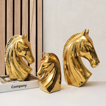 Load image into Gallery viewer, Golden Horse Sculptures