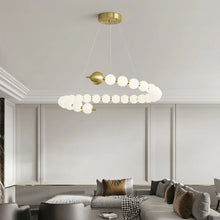 Load image into Gallery viewer, INSPIRA LIFESTYLES - Contemporary Long LED Chandelier, Modern LED Chandelier Light, Elegant Long Pendant Light, Sleek LED Chandelier, Stylish White Ball Chandelier, Contemporary Lighting Fixture, LED Living Room Chandelier, Dining Room LED Light, Bedroom Long Chandelier, Sophisticated LED Illumination, Modern Home Chandelier, Energy-Efficient LED Light