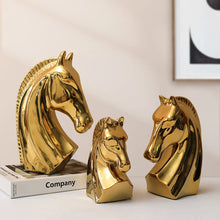 Load image into Gallery viewer, Golden Horse Sculptures
