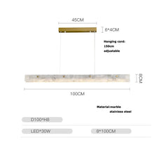Load image into Gallery viewer, Inspira Lifestyles - White marble linear LED modern chandelier pendant light - 100cm