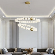 Load image into Gallery viewer, INSPIRA LIFESTYLES - Contemporary Long LED Chandelier, Modern LED Chandelier Light, Elegant Long Pendant Light, Sleek LED Chandelier, Stylish White Ball Chandelier, Contemporary Lighting Fixture, LED Living Room Chandelier, Dining Room LED Light, Bedroom Long Chandelier, Sophisticated LED Illumination, Modern Home Chandelier, Energy-Efficient LED Light
