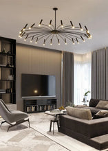 Load image into Gallery viewer, INSPIRA LIFESTYLES - Stratos Radial Modern Chandelier, UNIQUE LIGHT, Sleek Chandelier, SCULPTURAL LIGHT, Nordic Chandelier, MODERN PENDANT LIGHT, Home Lighting, Dining Room Lighting, MODERN CHANDELIER, MINIMALIST LIGHT, MINIMALIST CHANDELIER, METAL CHANDELIER, Luxury Home Chandelier, LIVING ROOM LIGHT, LED CHANDELIER, HOTEL LIGHT,Dining Table Light, Contemporary LED Light, BLACK CHANDELIER, BEDROOM LIGHT, ACCENT LIGHTStatement Light, Art light, Restaurant Light
