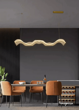 Load image into Gallery viewer, INSPIRA LIFESTYLES - Wave Modern Chandelier, ribbon-inspired chandelier, linear LED chandelier, dining room chandelier, kitchen island pendant light, sculptural architectural lighting