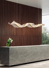 Load image into Gallery viewer, INSPIRA LIFESTYLES - Wave Modern Chandelier, ribbon-inspired chandelier, linear LED chandelier, dining room chandelier, kitchen island pendant light, sculptural architectural lighting