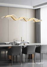 Load image into Gallery viewer, INSPIRA LIFESTYLES - Wave Modern Chandelier, ribbon-inspired chandelier, linear LED chandelier, dining room chandelier, kitchen island pendant light, sculptural architectural lighting