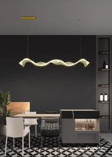 Load image into Gallery viewer, INSPIRA LIFESTYLES - Wave Modern Chandelier, ribbon-inspired chandelier, linear LED chandelier, dining room chandelier, kitchen island pendant light, sculptural architectural lighting
