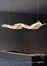 Load image into Gallery viewer, INSPIRA LIFESTYLES - Wave Modern Chandelier, ribbon-inspired chandelier, linear LED chandelier, dining room chandelier, kitchen island pendant light, sculptural architectural lighting