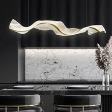 Load image into Gallery viewer, INSPIRA LIFESTYLES - Wave Modern Chandelier Wave Modern Chandelier, modern chandelier, wave chandelier, contemporary lighting, ceiling light fixture, designer chandelier, wave design light, home decor lighting, living room chandelier, dining room chandelier