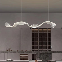 Load image into Gallery viewer, INSPIRA LIFESTYLES - Tea ceremony table with Wave Modern Chandelier Wave Modern Chandelier, modern chandelier, wave chandelier, contemporary lighting, ceiling light fixture, designer chandelier, wave design light, home decor lighting, living room chandelier, dining room chandelier
