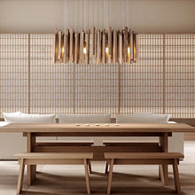 Load image into Gallery viewer, INSPIRA LIFESTYLES | Wood Block Chandelier - WOODEN LIGHT FIXTURE, WOODEN CHANDELIER, WOOD PENDANT LIGHT, WOOD LIGHT, WOOD CHANDELIER, MODERN PENDANT LIGHT, MODERN CHANDELIER, Luxury Pendant Light, LUXURY CHANDELIER, Living Room Chandelier, Kitchen Chandelier, Dining Room Chandelier, Designer Chandelier, Contemporary, BEDROOM LIGHT, LIVING ROOM LIGHT, ACCENT LIGHT, SCULPTURAL LIGHT, FEATURE LIGHT, MODERN LIGHT, RESTAURANT LIGHT, HOTEL LIGHT, UNIQUE LIGHT, Contemporary Lighting Fixture, STAIR LIGHT