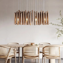 Load image into Gallery viewer, INSPIRA LIFESTYLES | Wood Block Chandelier - WOODEN LIGHT FIXTURE, WOODEN CHANDELIER, WOOD PENDANT LIGHT, WOOD LIGHT, WOOD CHANDELIER, MODERN PENDANT LIGHT, MODERN CHANDELIER, Luxury Pendant Light, LUXURY CHANDELIER, Living Room Chandelier, Kitchen Chandelier, Dining Room Chandelier, Designer Chandelier, Contemporary, BEDROOM LIGHT, LIVING ROOM LIGHT, ACCENT LIGHT, SCULPTURAL LIGHT, FEATURE LIGHT, MODERN LIGHT, RESTAURANT LIGHT, HOTEL LIGHT, UNIQUE LIGHT, Contemporary Lighting Fixture, STAIR LIGHT