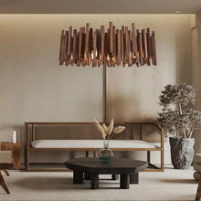 Load image into Gallery viewer, INSPIRA LIFESTYLES | Wood Block Chandelier - WOODEN LIGHT FIXTURE, WOODEN CHANDELIER, WOOD PENDANT LIGHT, WOOD LIGHT, WOOD CHANDELIER, MODERN PENDANT LIGHT, MODERN CHANDELIER, Luxury Pendant Light, LUXURY CHANDELIER, Living Room Chandelier, Kitchen Chandelier, Dining Room Chandelier, Designer Chandelier, Contemporary, BEDROOM LIGHT, LIVING ROOM LIGHT, ACCENT LIGHT, SCULPTURAL LIGHT, FEATURE LIGHT, MODERN LIGHT, RESTAURANT LIGHT, HOTEL LIGHT, UNIQUE LIGHT, Contemporary Lighting Fixture, STAIR LIGHT