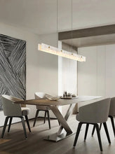 Load image into Gallery viewer, Inspira Lifestyles - White marble linear LED modern chandelier pendant light