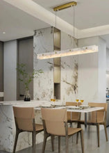 Load image into Gallery viewer, Inspira Lifestyles - White marble linear LED modern chandelier pendant light