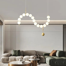 Load image into Gallery viewer, INSPIRA LIFESTYLES - Contemporary Long LED Chandelier, Modern LED Chandelier Light, Elegant Long Pendant Light, Sleek LED Chandelier, Stylish White Ball Chandelier, Contemporary Lighting Fixture, LED Living Room Chandelier, Dining Room LED Light, Bedroom Long Chandelier, Sophisticated LED Illumination, Modern Home Chandelier, Energy-Efficient LED Light