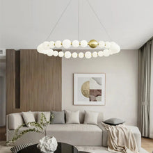 Load image into Gallery viewer, INSPIRA LIFESTYLES - Contemporary Long LED Chandelier, Modern LED Chandelier Light, Elegant Long Pendant Light, Sleek LED Chandelier, Stylish White Ball Chandelier, Contemporary Lighting Fixture, LED Living Room Chandelier, Dining Room LED Light, Bedroom Long Chandelier, Sophisticated LED Illumination, Modern Home Chandelier, Energy-Efficient LED Light