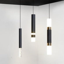 Load image into Gallery viewer, INSPIRA LIFESTYLES - Linear B&W Pendant - BEDROOM LIGHT, CHANDELIER, DINING LIGHT, HANGING LIGHT, LED, LIGHT FIXTURE, LIGHTING, LIGHTS, MINIMAL, MODERN, PENDANT, PENDANT LIGHT
