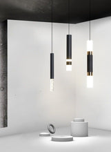 Load image into Gallery viewer, INSPIRA LIFESTYLES - Linear B&W Pendant - BEDROOM LIGHT, CHANDELIER, DINING LIGHT, HANGING LIGHT, LED, LIGHT FIXTURE, LIGHTING, LIGHTS, MINIMAL, MODERN, PENDANT, PENDANT LIGHT