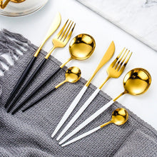 Load image into Gallery viewer, INSPIRA LIFESTYLES - Modern Cutlery Set - 24 PCS - CUTLERY, DINNER WARE, FORK, KNIFE, MODERN CUTLERY, SERVING WARE, SPOON, TABLEWARE