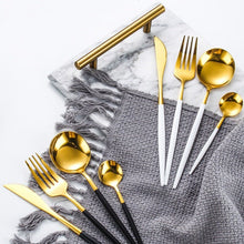 Load image into Gallery viewer, INSPIRA LIFESTYLES - Modern Cutlery Set - 24 PCS - CUTLERY, DINNER WARE, FORK, KNIFE, MODERN CUTLERY, SERVING WARE, SPOON, TABLEWARE