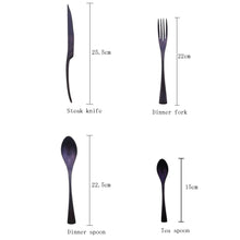 Load image into Gallery viewer, INSPIRA LIFESTYLES - Polished Modern Cutlery Set - 24 PCS - CUTLERY, DINNER WARE, FORK, KNIFE, MODERN CUTLERY, SERVING WARE, SPOON, STAINLESS STEEL, TABLEWARE