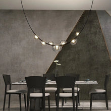 Load image into Gallery viewer, INSPIRA LIFESTYLES - Strapped Chandelier - ABSTRACT LIGHT, ACCENT LIGHT, BEDROOM LIGHT, BOARDROOM LIGHT, CHANDELIER, DINING LIGHT, FEATURE LIGHT, GLASS GLOBE CHANDELIER, GLOBE CHANDELIER, GLOBE LIGHT, HANGING LIGHT, HOTEL LIGHT, LEATHER STRAP LIGHT, LED CHANDELIER, LED LIGHT, LIGHT, LIGHT FIXTURE, LIGHTING, LIGHTS, LIVING ROOM LIGHT, MINIMAL LIGHT FIXTURE, MINIMALIST CHANDELIER, MINIMALIST LIGHT, MODERN CHANDELIER, MODERN LIGHT, MODERN PENDANT LIGHT, PENDANT LIGHT, RESTAURANT LIGHT, SCULPTURAL LIGHT